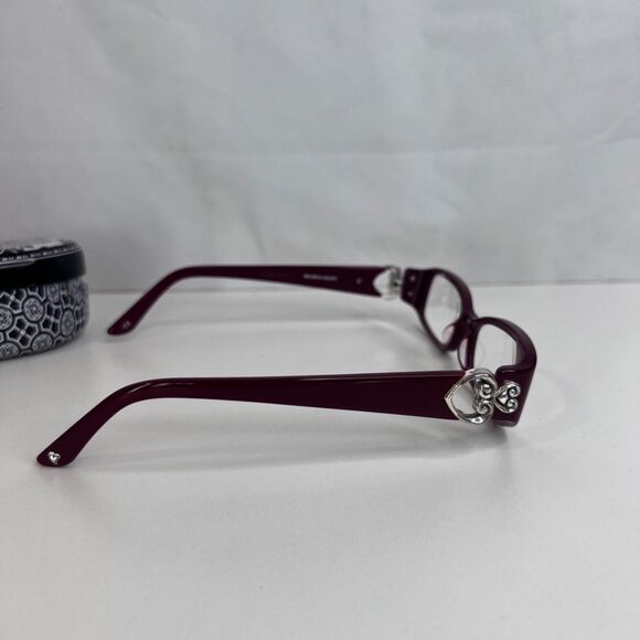 Brighton Burgundy Balboa Heart + 2.5 Optical Frame Readers Eye Glasses w/ Case - Picture 3 of 11